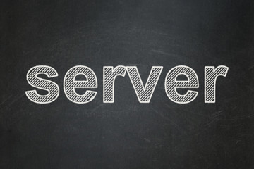 Web development concept: text Server on Black chalkboard background