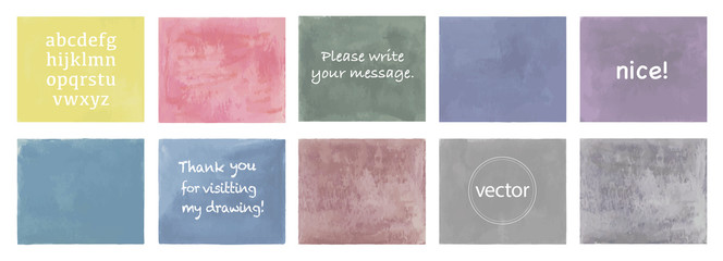 Wall Mural - Vector watercolor rectangle set