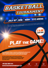 Wall Mural - modern basketball poster template with sample text