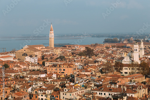 Plakat Linia horyzontu Wenecja od dzwonnicy w San Marco kwadracie. Włochy.
