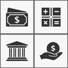 Wall Mural - Vector money investments icons.