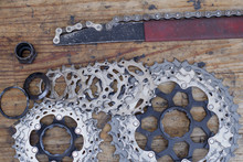 Bicycle Repair And Cleaning Process, Cycle Parts Close Up, Bike Workshop 