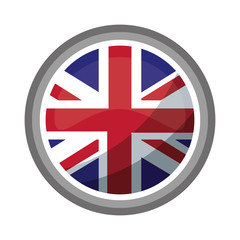 Wall Mural - united kingdom flag in round button symbol