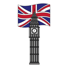 Sticker - london big ben british flag landmark symbol