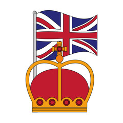 Wall Mural - united kingdom flag royalty crown