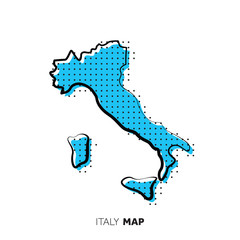 Italy vector country map. Map outline with dots.