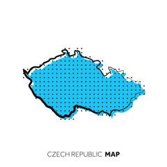 Czech Republic vector country map. Map outline with dots.