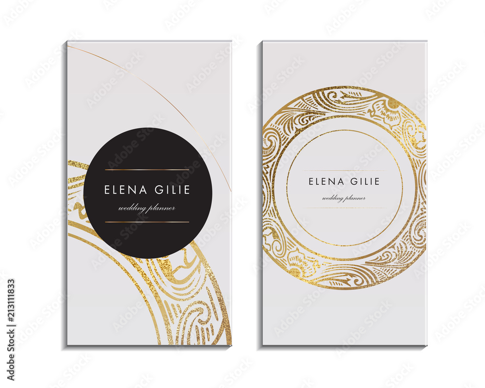 Elegant Template Luxury Business Card with Gold Dust & Place for Text ...