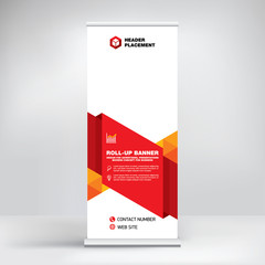 Wall Mural - modern design of roll-up advertising stand, banner template for the exhibition, creative geometric b