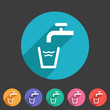 Drinking water point tap icon flat web sign symbol logo label