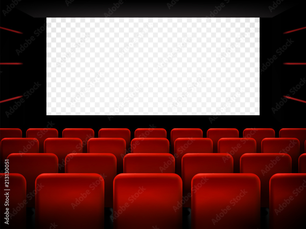 Movie cinema premiere poster design with white screen. Vector. - obrazy, fototapety, plakaty 