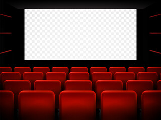 Movie cinema premiere poster design with white screen. Vector.