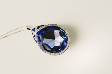 Wall Mural - Luxurious blue sapphire jewel necklace