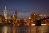 Fototapeta  - Brooklyn Bridge and Manhattan skyline 
