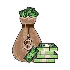 Money bag isolated vector illustration graphic design