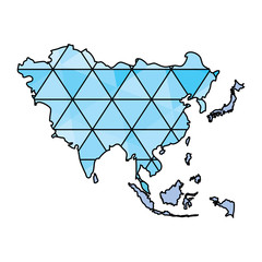 Sticker - asia map icon