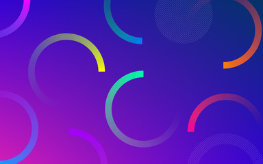 Abstract neon pattern of bright gradient colors on purple blue background with modern geometric flat motion style