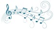 Symbol with music notes. 