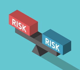 Risks weighing concept, balance