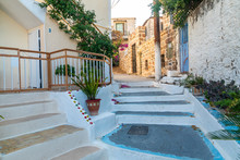 Old Street Of The Poros Island, Greece