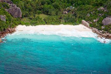 Canvas Print - Luftaufnahme der Insel Grande Soeur, Seychellen.