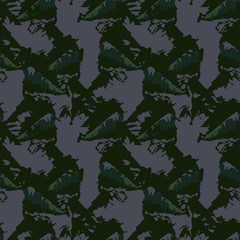 Military camouflage seamless pattern in black, green and gray colors