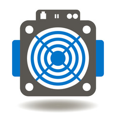 Wall Mural - asic miner special machine icon vector. mining farm computing element illustration. digital small co