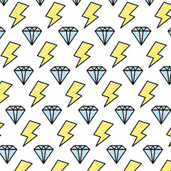 Sticker - doodle luxury diamond and ray symbol background