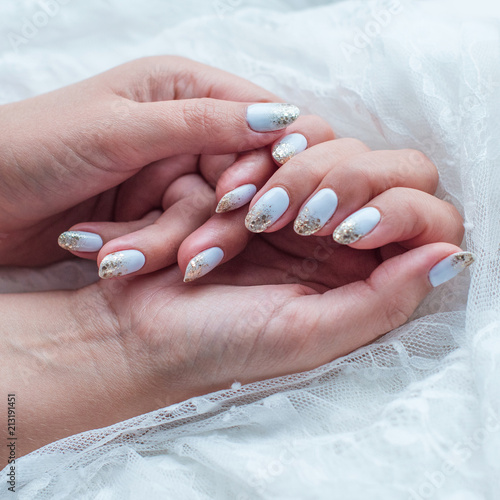 Turquoise Nails for Wedding Dress
