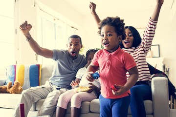 Wall Mural - African family spending time together