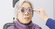 © leungchopan - Senior woman having her eyes examine