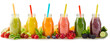 Leinwandbild Motiv Healthy fresh fruit smoothies with ingredients