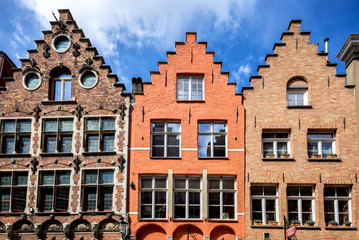 Wall Mural - Brugge medieval historic city. Streets and historic center, canals and buildings. Brugge popular touristic destination of Belgium.