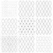Seamless diamonds patterns. Geometric latticed textures.