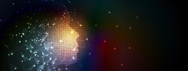 Neural network concept. Connected cells with links. High technology process. Abstract background