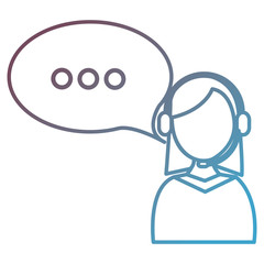 Poster - call center agent with headset and speech bubble