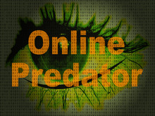 Online Predator Stalking Against Unknown Victim 2d Illustration