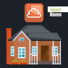 Wall Mural - smart house with cloud computing service