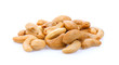 Roasted cashews isolated on a white background