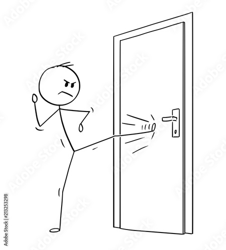 Cartoon Stick Drawing Conceptual Illustration Of Man Or