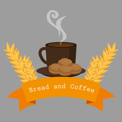 Poster - delicious breads and coffee label