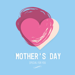 Wall Mural - happy mohter's day with element heart paper shape background. best mom symbols of love.