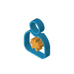 Sticker - User isometric right top view 3D icon