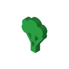 Wall Mural - Broccoli isometric right top view 3D icon