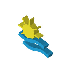 Sticker - Sea and Sun isometric right top view 3D icon