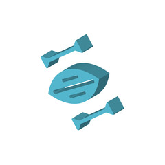 Wall Mural - Kayak isometric right top view 3D icon