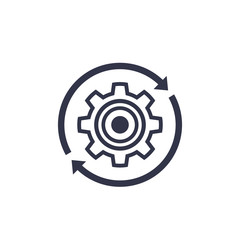 Canvas Print - production cycle icon with cogwheel