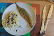 Smoked Mackerel with Parsley and Balsamic Vinegar, Two Knives on Side