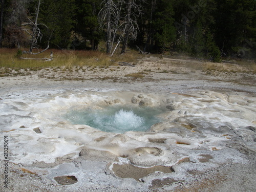 Fotografie, Obraz The magnificent uniquely colorful geology found in Yellowstone National Park dur