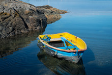 Yellow And Blue Fishing Boat